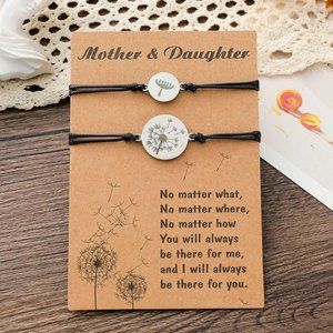 Mother Daughter Dandelion Bracelet Set 2PC